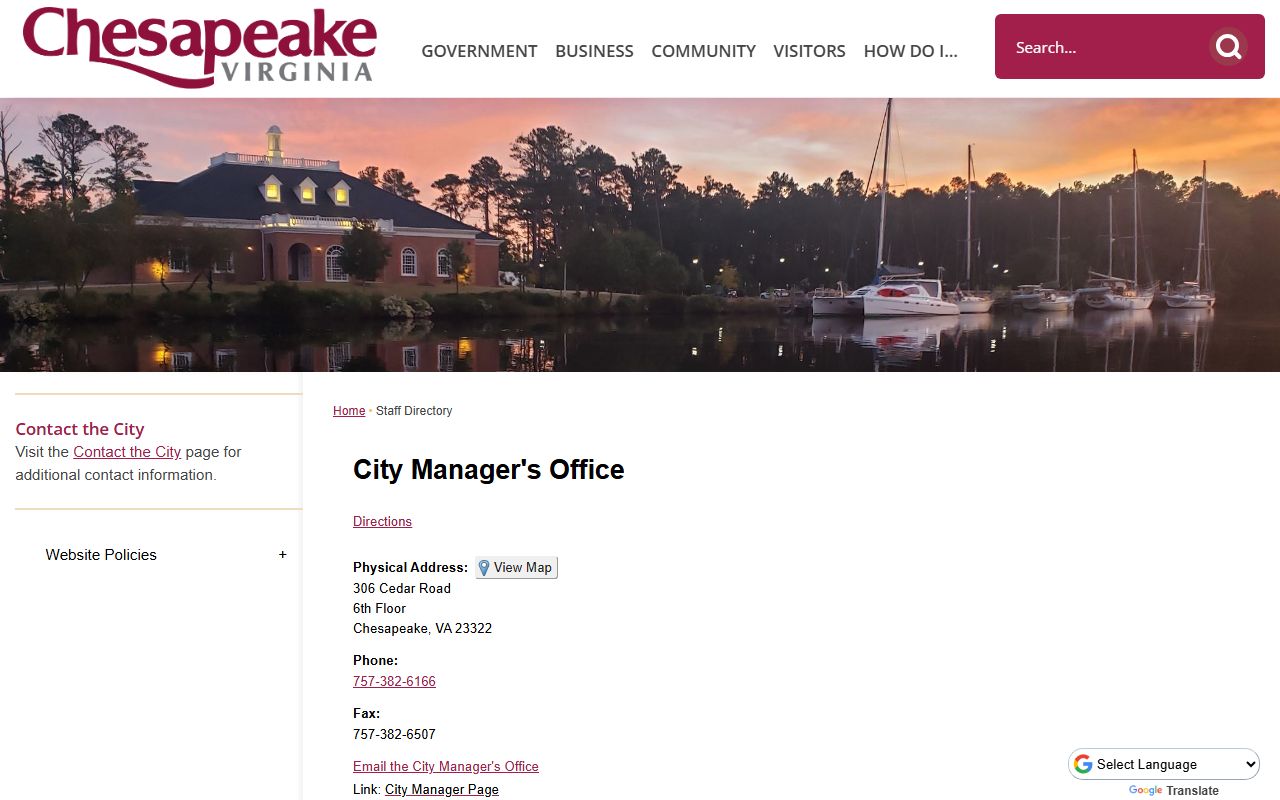Chesapeake Virginia phone directory FOIA staff directory