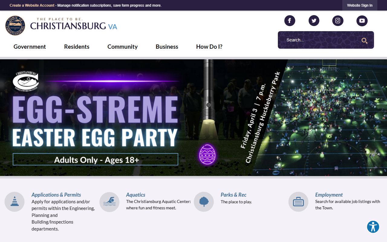Christiansburg phone directory screenshot