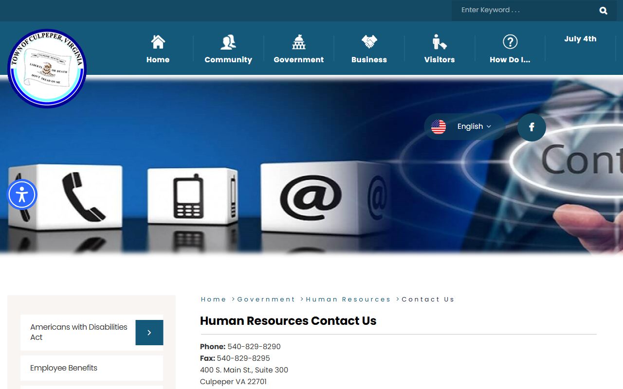 Culpeper phone directory screenshot