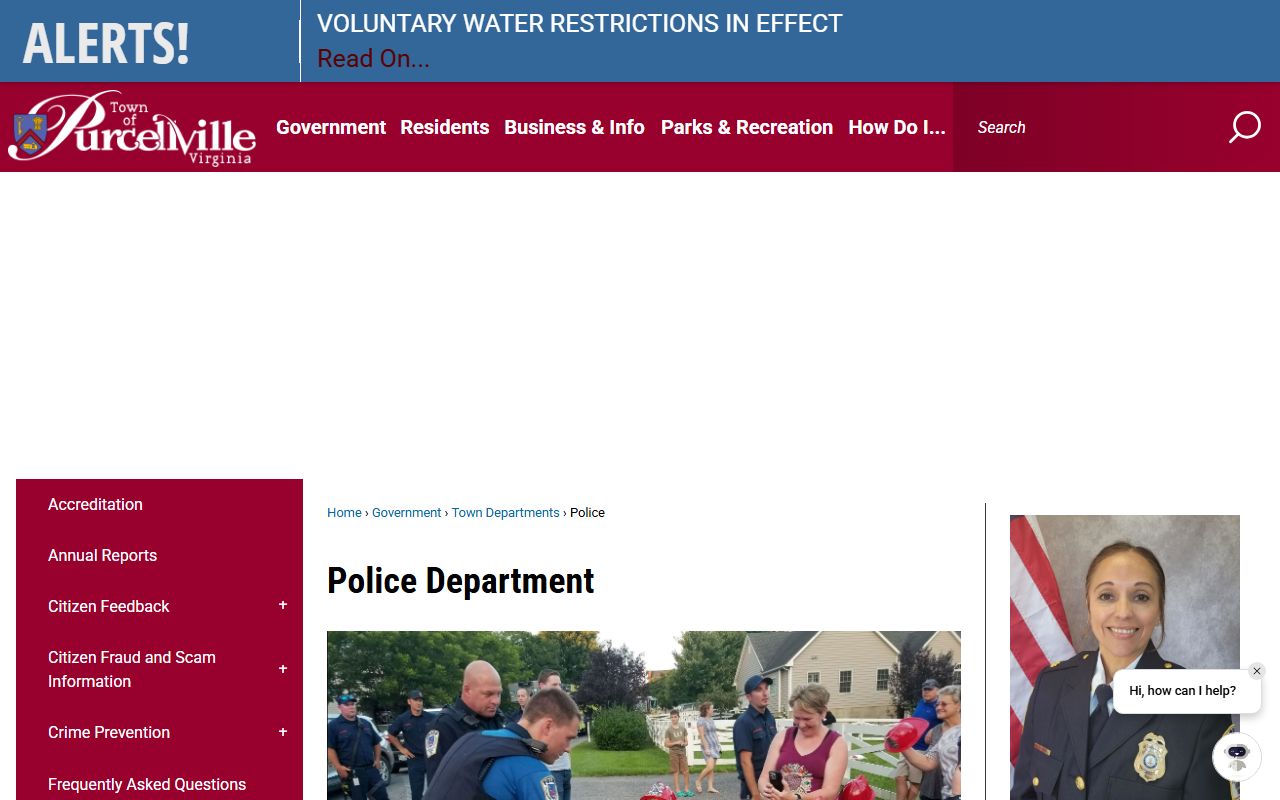 Purcellville phone directory screenshot