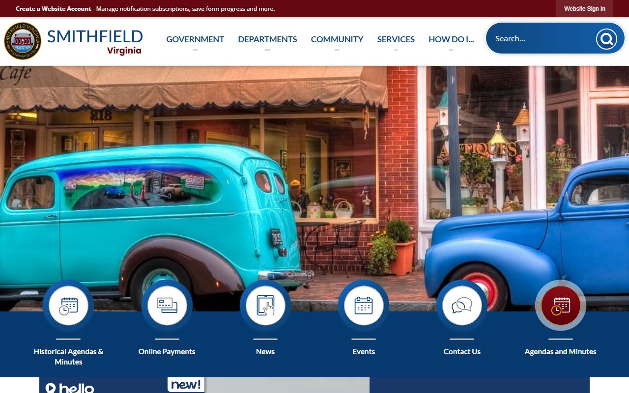 Smithfield phone directory screenshot