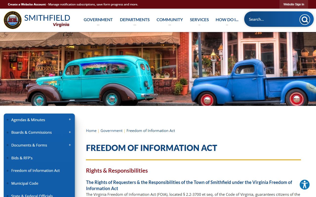 Smithfield phone directory screenshot