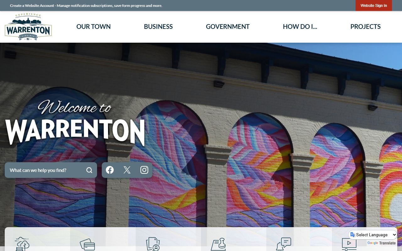 Warrenton phone directory screenshot