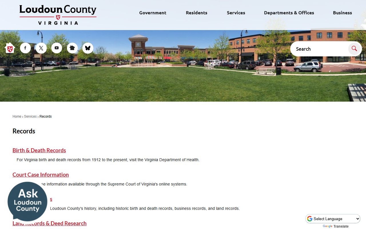 Loudoun County Virginia phone directory records page