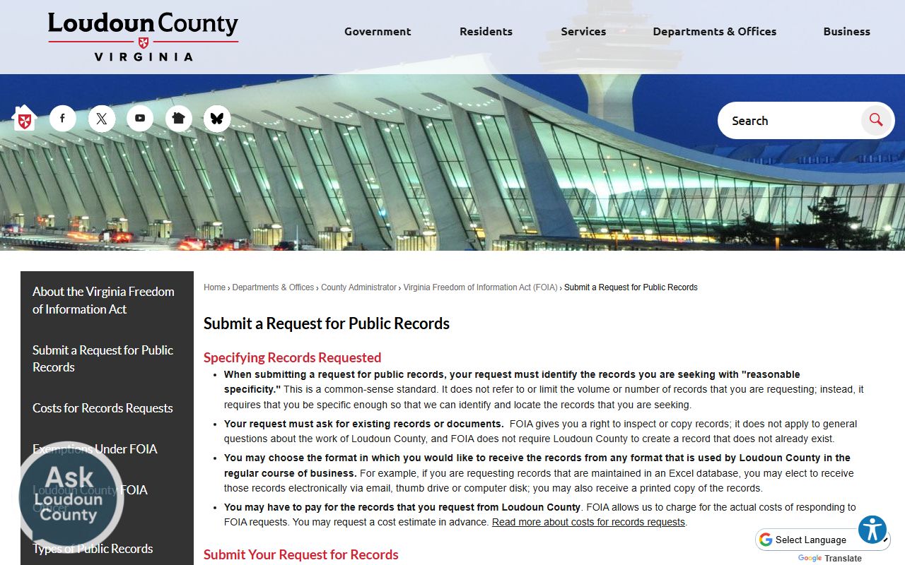 Loudoun County staff directory covering Leesburg offices