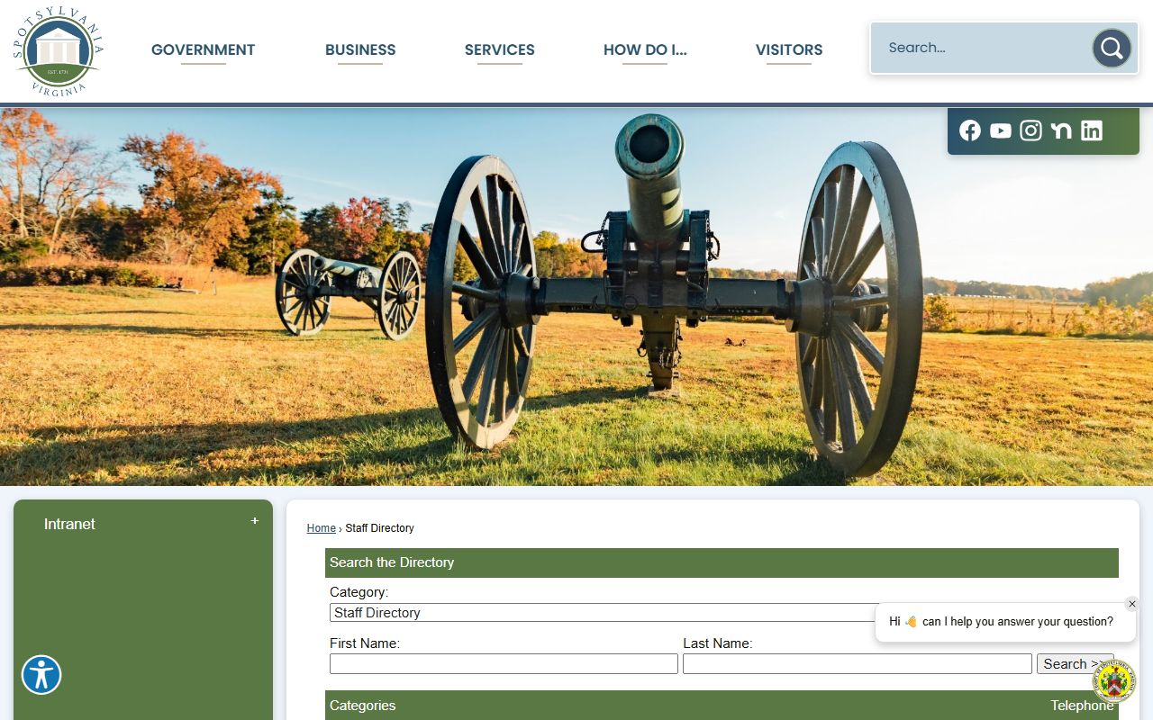 Spotsylvania County Virginia phone directory staff list